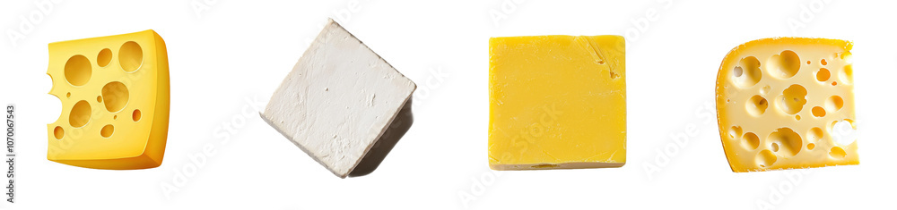A slice of cheese isolated on a transparent background A slice of cheese isolated on a transparent background
