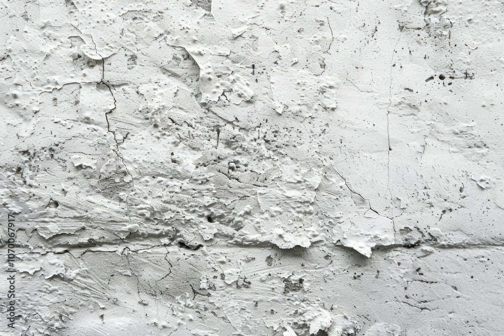 Fototapeta premium Photo of Rough white plaster wall. Background texture for backdrops or mapping