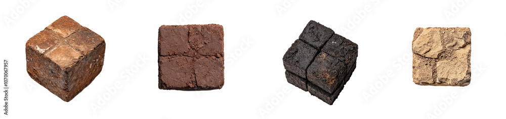 Transparent background with ground shaped like a cube