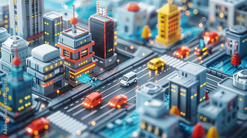 A detailed view of an IoT-based telecommunications solution managing smart city infrastructure, where sensors and devices communicate via a centralized network solution for efficient urban management A detailed view of an IoT-based telecommunications solution managing smart city infrastructure, where sensors and devices communicate via a centralized network solution for efficient urban management