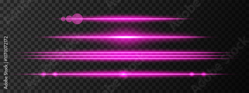 Purple light glare beam. A sharp horizontal beam reflection. Sci-fi designs, light transitions, or futuristic effects. Glowing light streaks and neon effects. Dynamic shine wallpaper background