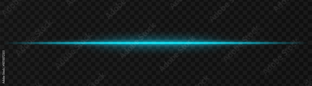 Intense blue horizontal light beam effect on a transparent background, ideal for sci-fi themes, digital design elements, or futuristic visual effects. Intense blue horizontal light beam effect on a transparent background, ideal for sci-fi themes, digital design elements, or futuristic visual effects.
