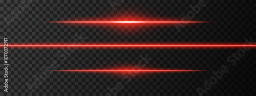 Red light glare beam. A sharp horizontal beam reflection. Sci-fi designs, light transitions, or futuristic effects. Glowing light streaks and neon effects. Dynamic shine wallpaper background