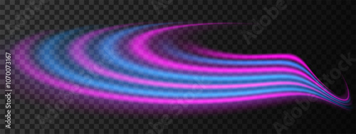 Pink and blue light wave blend. Smooth, curved design with vibrant neon glow. Sci-fi visuals, light transitions, futuristic effects. Dynamic and sleek background with glowing streaks and energy flow