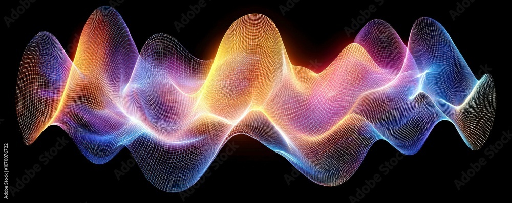 Fototapeta premium Stunning 3D Wave Patterns in Bright Colors