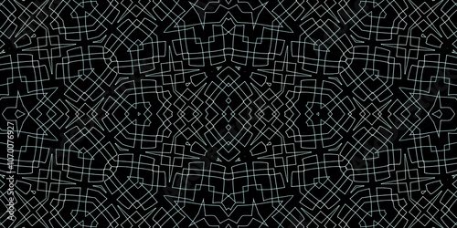 Seamless kaleidoscope pattern. The texture of the woven pattern. Endless pattern