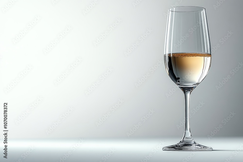 Isolated champagne glass on white background. Generative AI Isolated champagne glass on white background. Generative AI