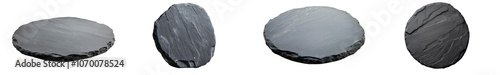 Panel kuchenny z motywem Isolated black round slate stone on transparent background