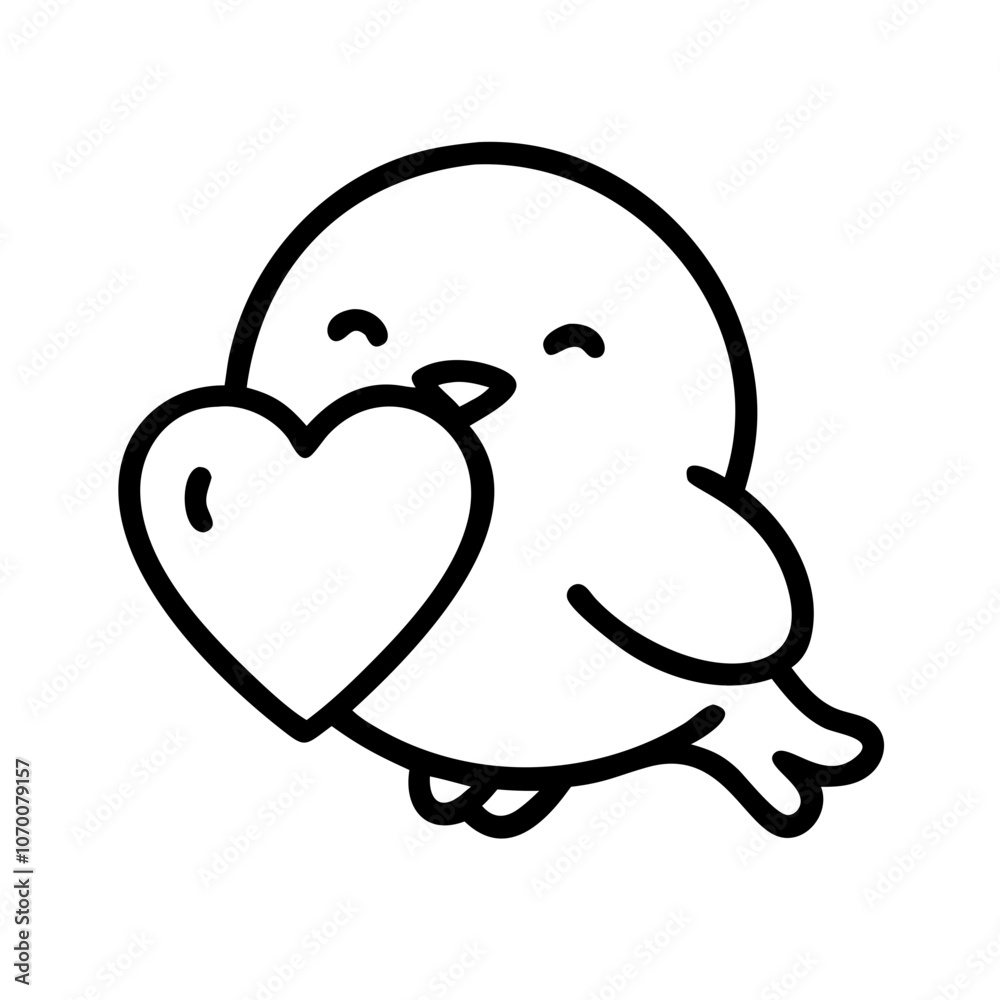 Birds and Hearts Happy Valentine's Day Pictogram Birds and Hearts Happy Valentine's Day Pictogram