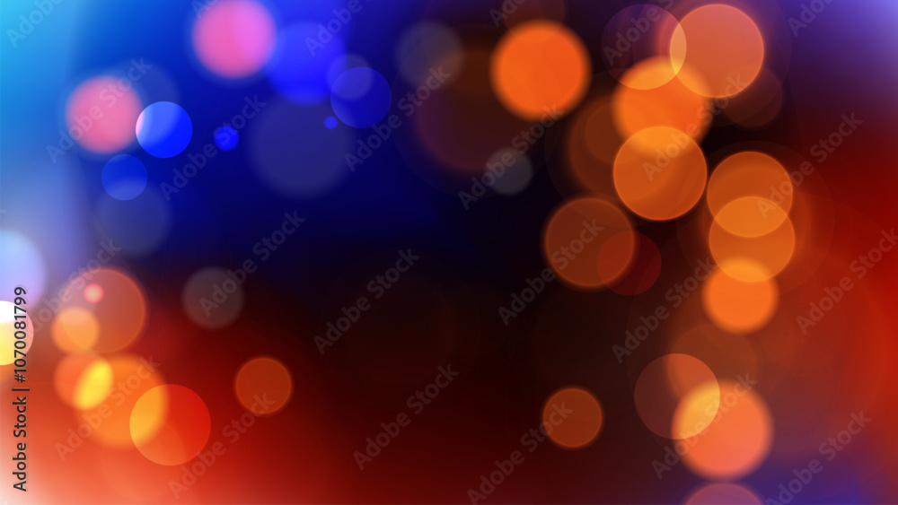 Obraz premium Vibrant bokeh lights. City night. Abstract festive blurred background. Bright defocused glowing lights effect. Vector illustration.