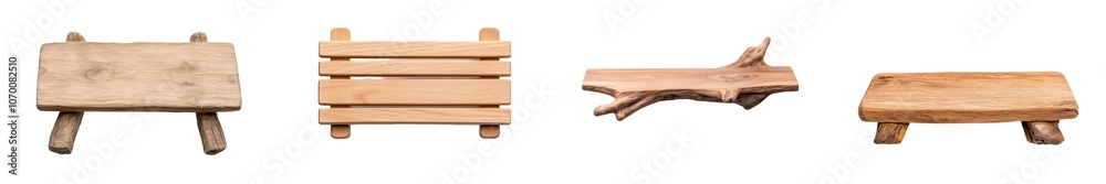 Isolated on transparent background, a minimalist wood shelf with clean lines and a functional design suitable for modern interiors or storage solutions. Isolated on transparent background, a minimalist wood shelf with clean lines and a functional design suitable for modern interiors or storage solutions.