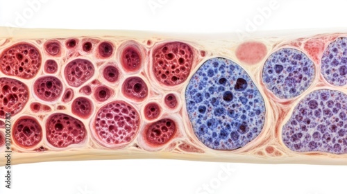 Explore the complex structure of bone tissue with detailed microphotography photo