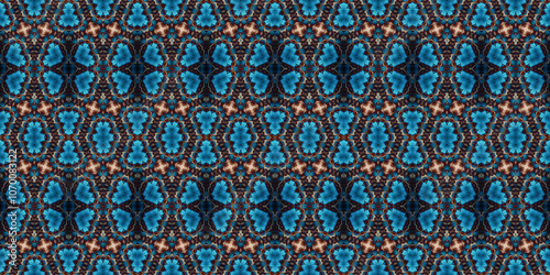 Seamless kaleidoscope pattern. The texture of the woven pattern. Endless pattern