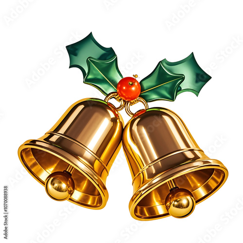 christmas bells with red ribbon