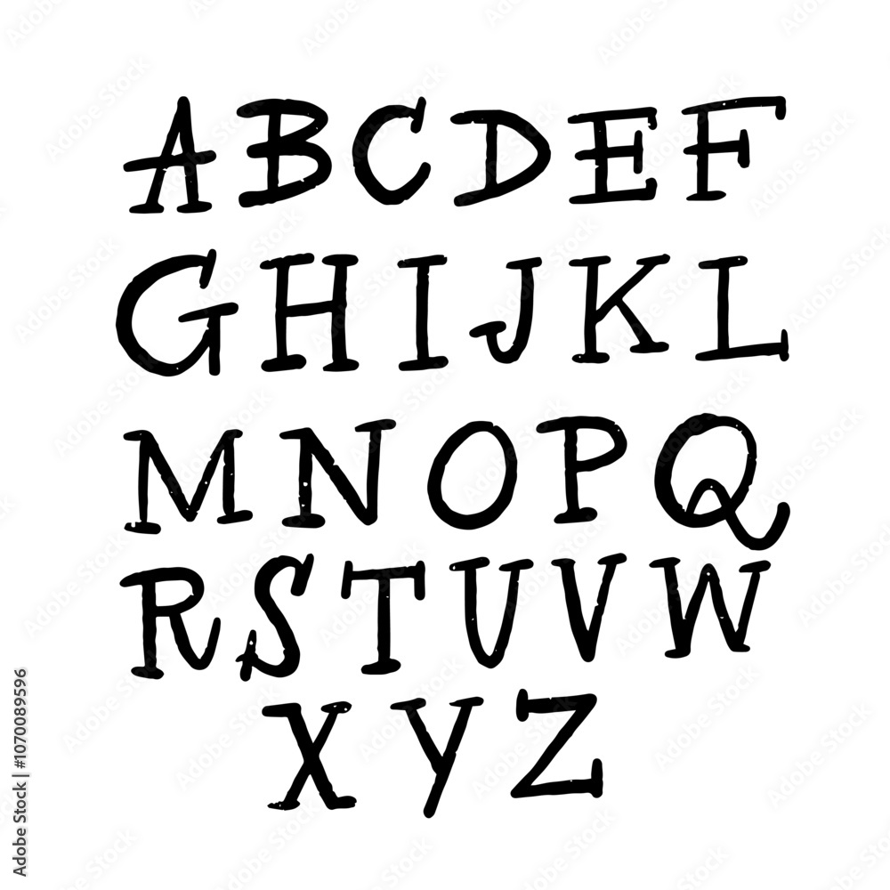 Handwritten Alphabet Letters Represented in a Creative and Artistic Style as Artwork Handwritten Alphabet Letters Represented in a Creative and Artistic Style as Artwork