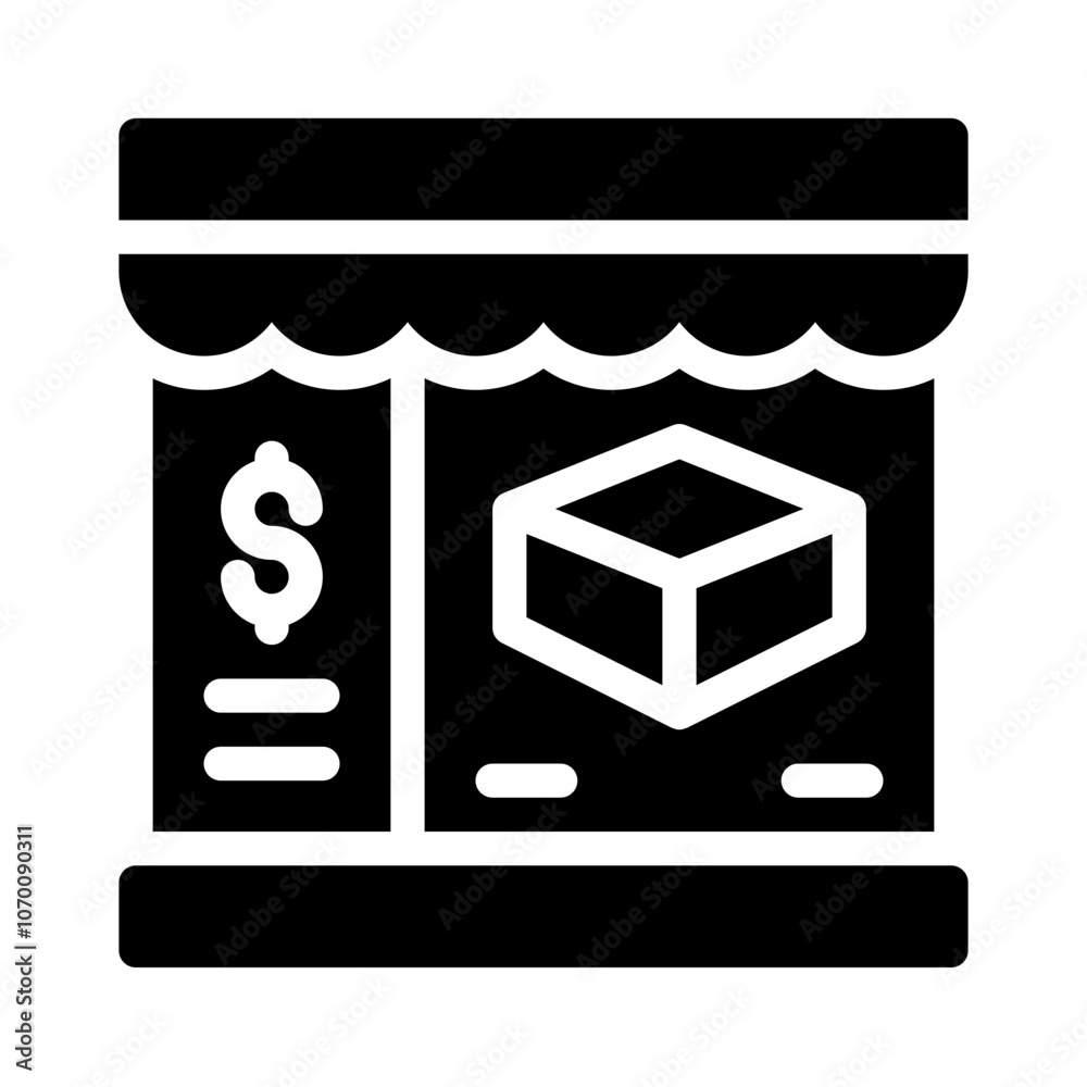 Icon Store Online With Style Glyph