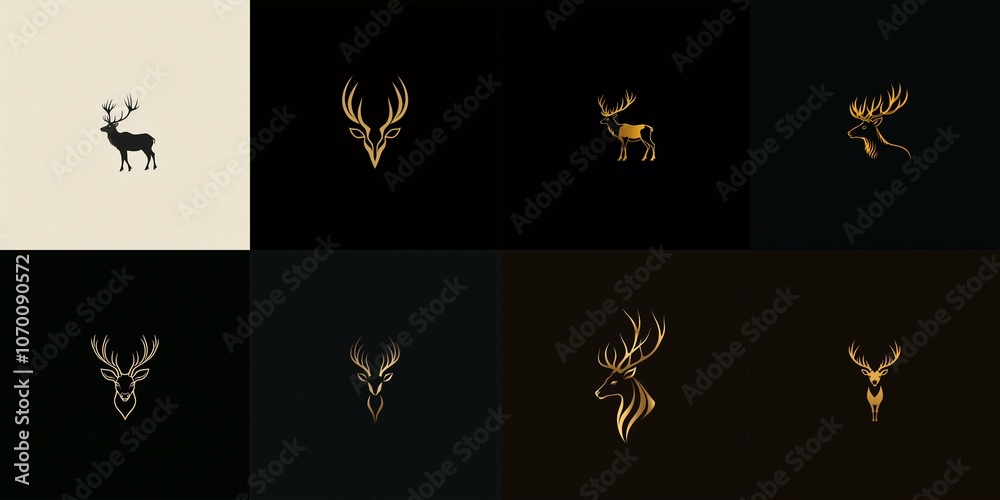 A sleek logo design showcasing a stylized elk silhouette with distinct antlers, crafted from simple lines for an elegant look. A sleek logo design showcasing a stylized elk silhouette with distinct antlers, crafted from simple lines for an elegant look.
