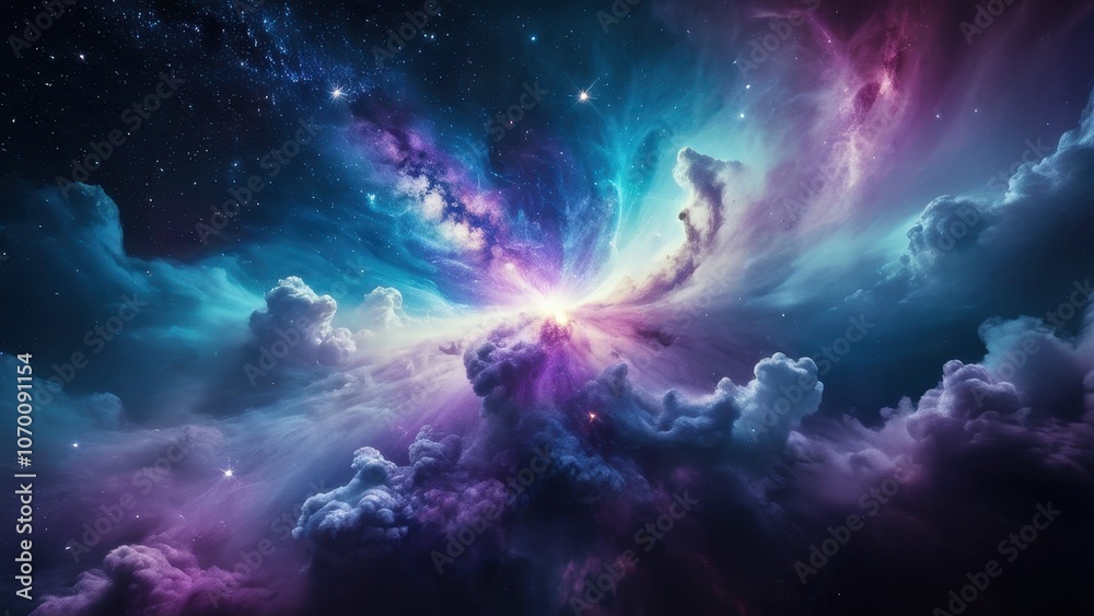 A mesmerizing cosmic explosion, showcasing vibrant colors and celestial clouds, perfect for themes of space, science fiction, or the beauty of the universe A mesmerizing cosmic explosion, showcasing vibrant colors and celestial clouds, perfect for themes of space, science fiction, or the beauty of the universe