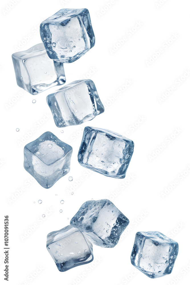 Ice cube, Many difference assort, on isolated white background, Clipping path Ice cube, Many difference assort, on isolated white background, Clipping path