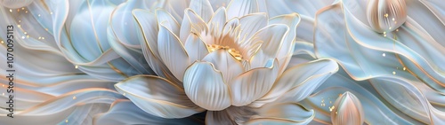 Lotus flower, background decoration, ceramic porcelain effect.
