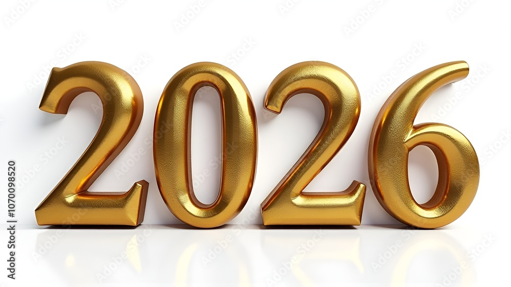 Golden number 2026 with planet Earth. 3d illustration. Golden number 2026 with planet Earth. 3d illustration.