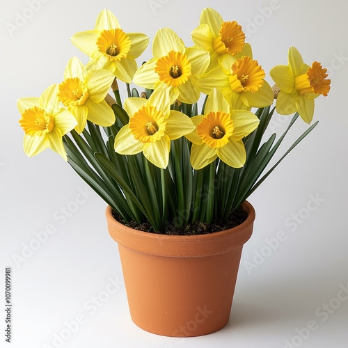 Wallpaper Mural A potted arrangement of yellow daffodils with orange centers. Torontodigital.ca