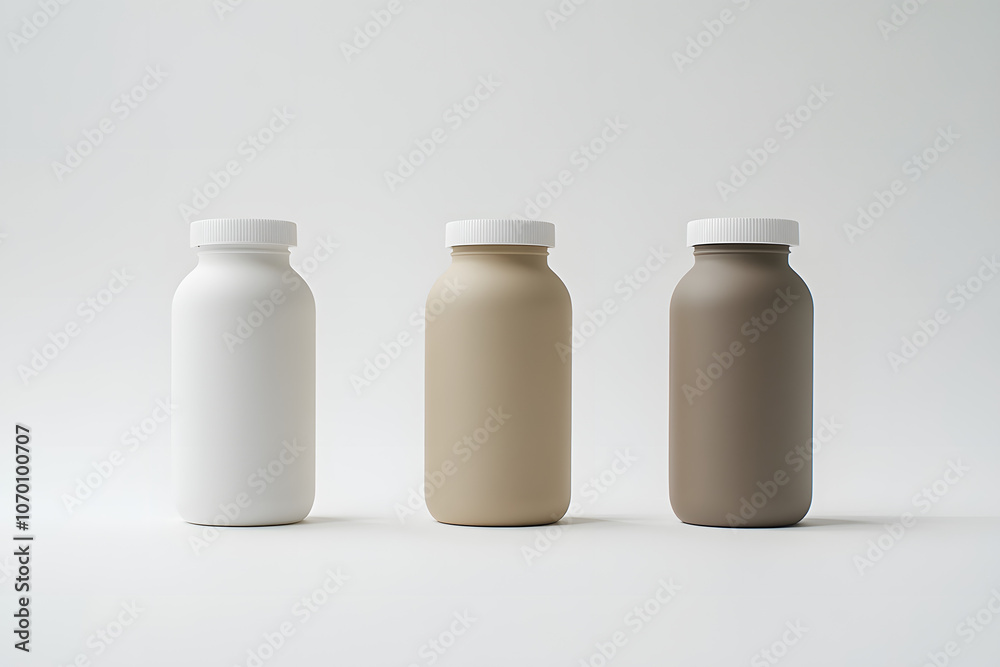 Three Unique Bottles in Neutral Colors Three Unique Bottles in Neutral Colors
