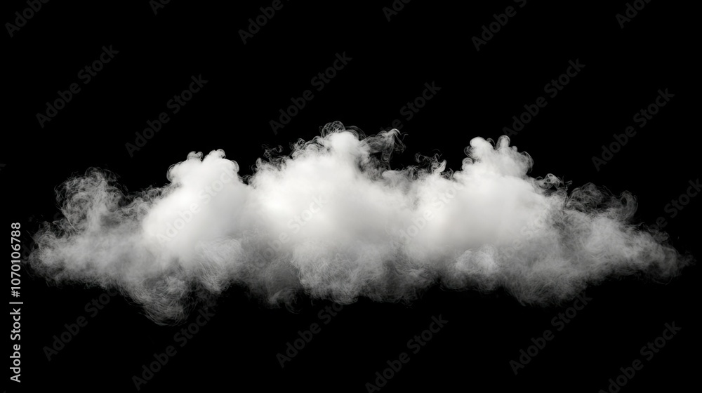 Isolated puff of white smoke on a deep black background, with thin wisps and subtle curls that add an elegant, haunting effect. Isolated puff of white smoke on a deep black background, with thin wisps and subtle curls that add an elegant, haunting effect.