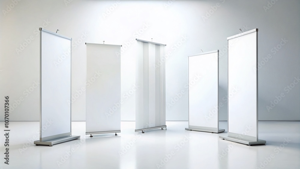 Blank Banners and Empty Displays Isolated on White Background for Conceptual Photography, Ideal for Advertising and Design Purposes in Various Creative Projects Blank Banners and Empty Displays Isolated on White Background for Conceptual Photography, Ideal for Advertising and Design Purposes in Various Creative Projects