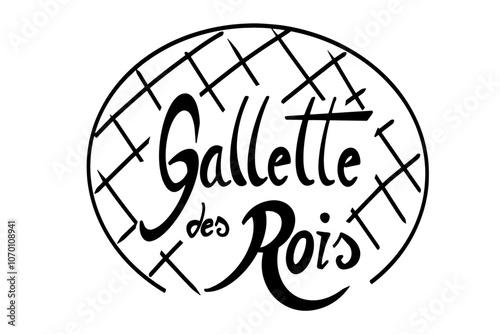 Description :
Vector illustration of a king cake with the text "Galette des Rois" inside