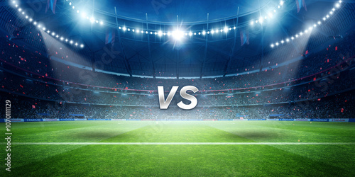 Fotografie Epic Showdown in a Football Stadium
