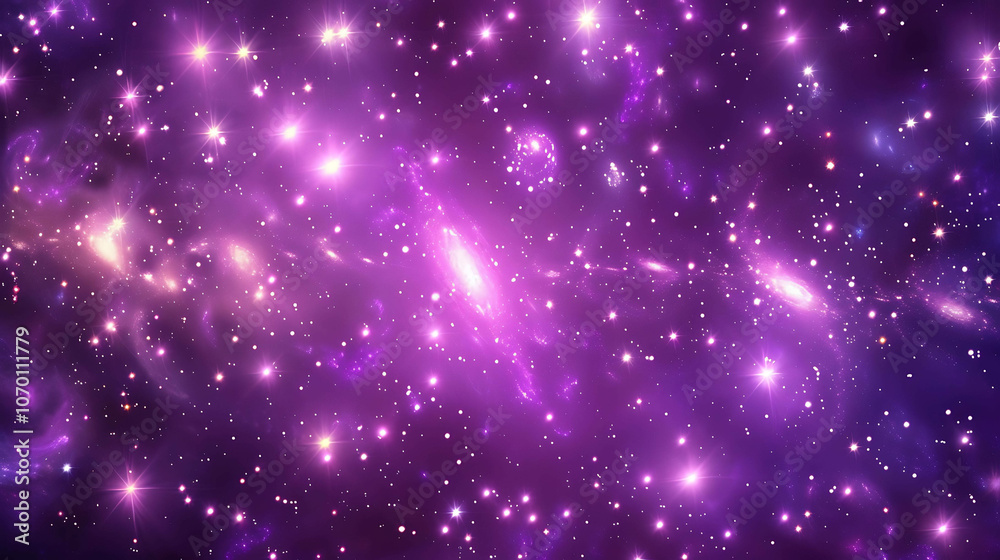 Obraz premium This is a beautiful space background with a purple glowing nebula and bright stars.