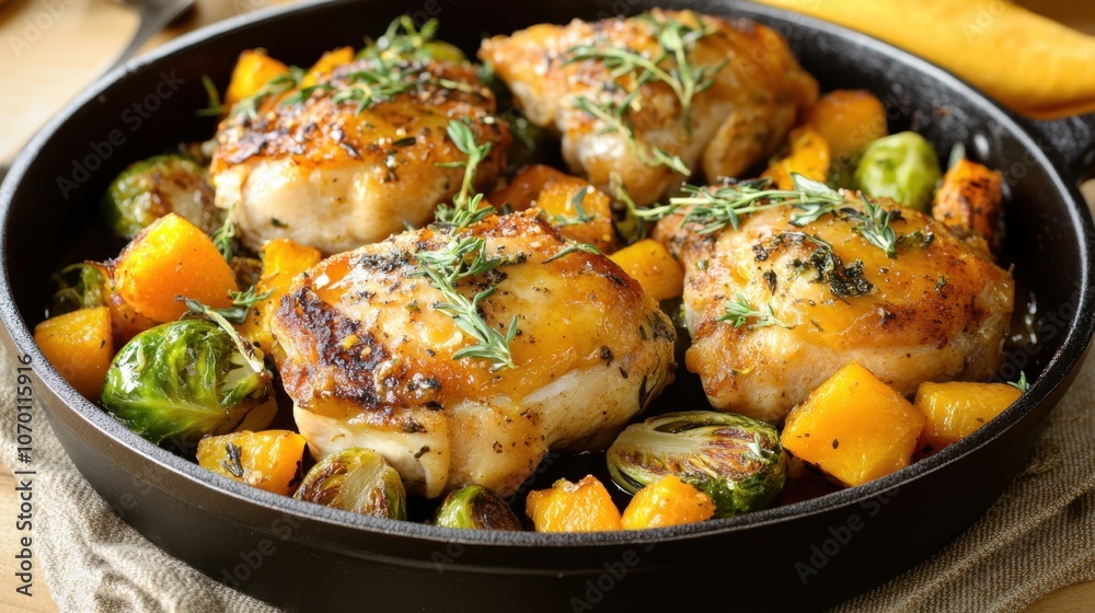 Delicious roasted chicken with vegetables and herbs for fall dinner inspiration Delicious roasted chicken with vegetables and herbs for fall dinner inspiration