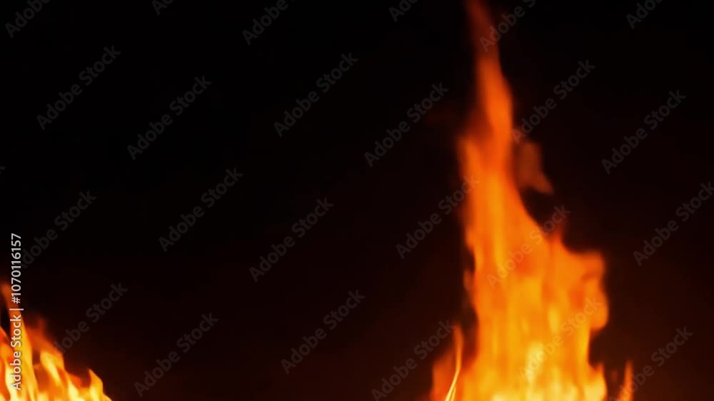 Fiery flames on a black background. Fiery flames on a black background.