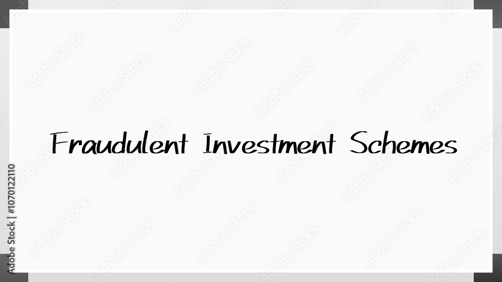 Fraudulent Investment Schemes のホワイトボード風イラスト Fraudulent Investment Schemes のホワイトボード風イラスト
