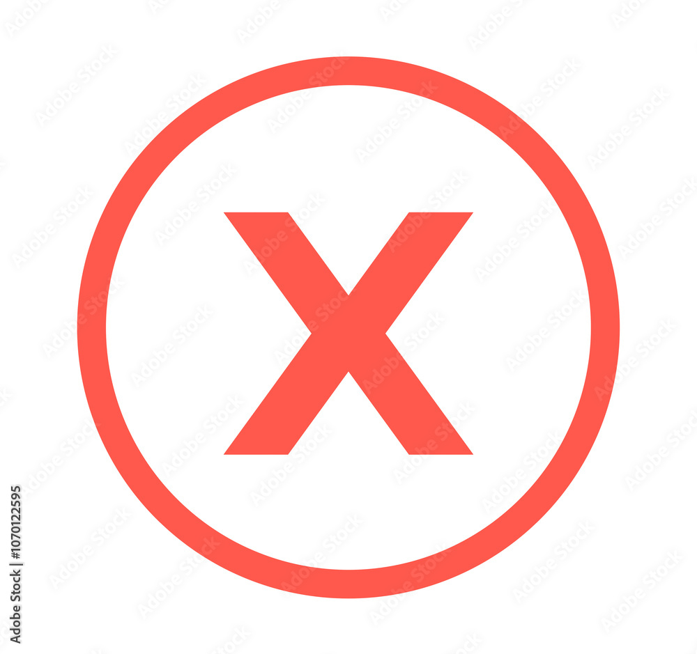 Obraz premium シンプルな赤色のXアイコン