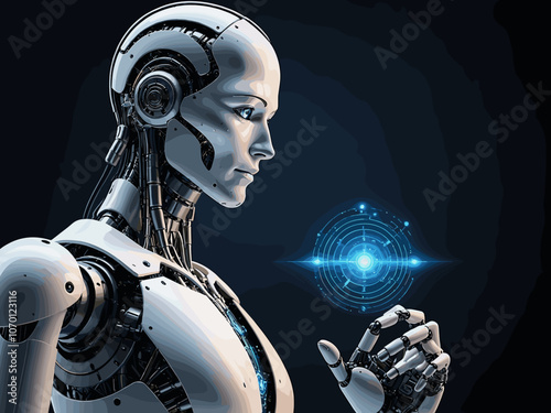 AI ethics and legal concepts artificial intelligence law and online technology of legal regulations Controlling artificial intelligence technology is a high risk.