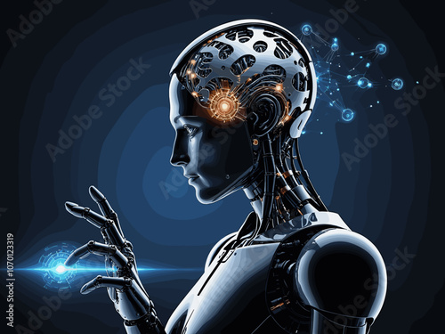 AI ethics and legal concepts artificial intelligence law and online technology of legal regulations Controlling artificial intelligence technology is a high risk.