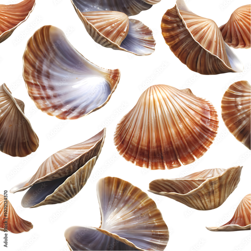 Colorful Seashells on Black Background. Colorful Seashells on Black Background.