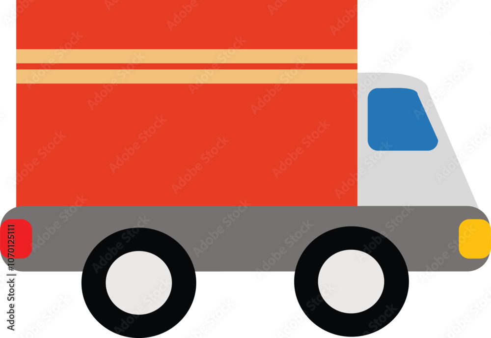 Shipping illustration with a delivery truck package