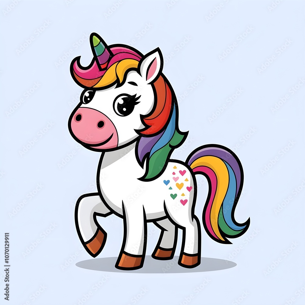delightful, cartoon cute unicorn stands upright, playful expression and bright eyes inviting interaction. delightful, cartoon cute unicorn stands upright, playful expression and bright eyes inviting interaction.