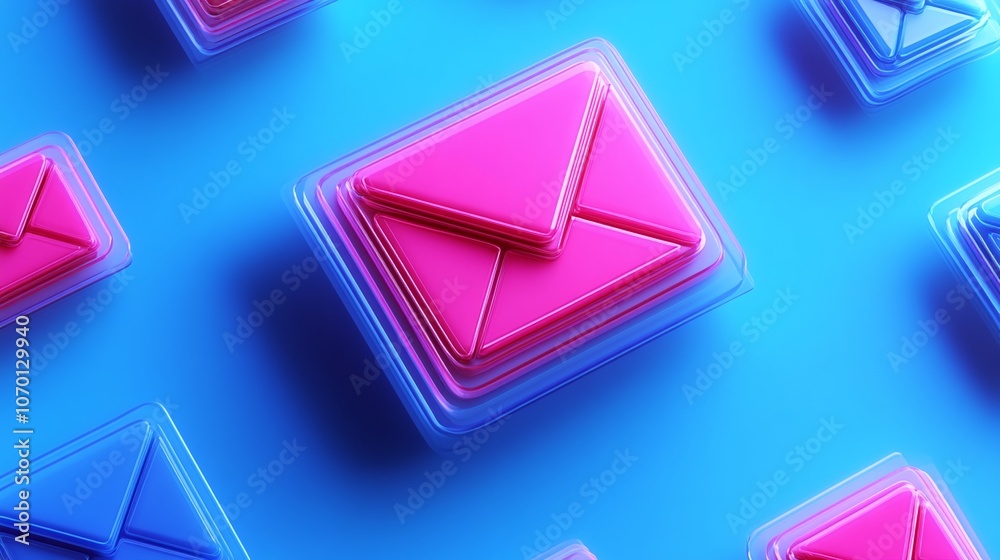 Colorful Mail Icon on Bright Background