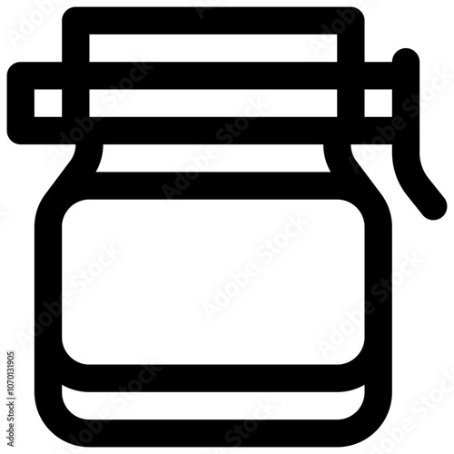 Glass jar. Editable stroke vector icon.