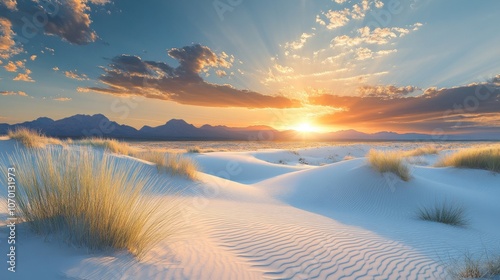 Sunset over White Sands National Park