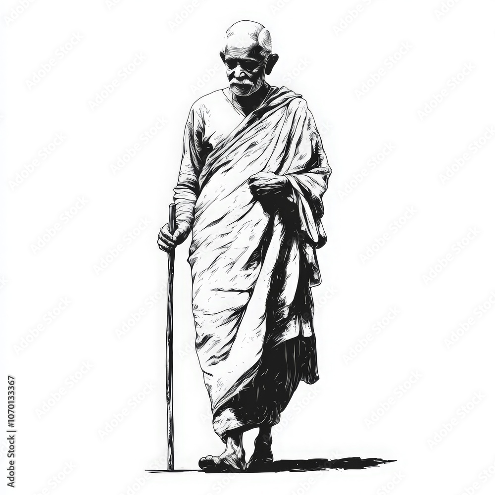 Obraz premium Mahatma Gandhi, vector illustration