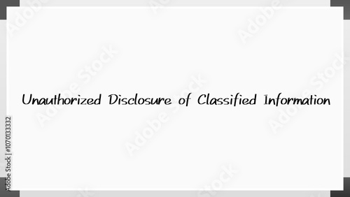 Unauthorized Disclosure of Classified Information のホワイトボード風イラスト