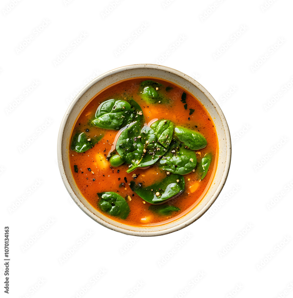 Vegetable soup with spinach isolated on white background. Vegetable soup with spinach isolated on white background.