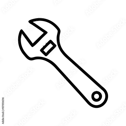 Adjustable wrench icon symbolizing tools and repair in maintenance work 