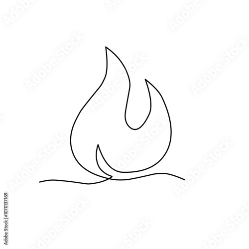 Fire one line drawing 