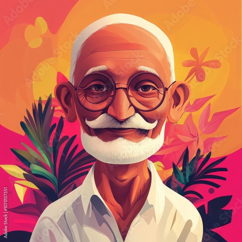 Mahatma Gandhi, vector illustration